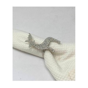 Porte-serviettes de mariage moderne en forme de flocon de neige en strass, écologique, en métal et cristal, décoration de table. - Product Image 4