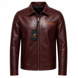 Top Quality Online Selling Fashionable <b>Men</b> <b>Leather</b> <b>Jacket</b> <b>Men</b> Clothing Outdoor Wear Heavyweight <b>Leather</b> <b>Jacket</b> OEM Service - Product Image 4
