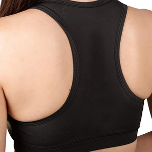 สปอร์ตบราสำหรับผู้หญิง ลายพรางสีเขียวมะกอก แบบ Racerback คอกว้าง รองรับปานกลาง ระบายอากาศได้ดี ขอบตัดสีตัดกัน เหมาะสำหรับออกกำลังกาย - Product Image 6