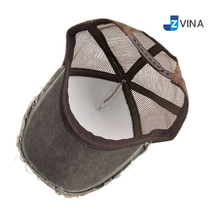 Casquette de baseball en maille délavée style vintage avec logo personnalisé, casquette de camionneur déchirée, chapeau décontracté pour l'extérieur - Product Image 3