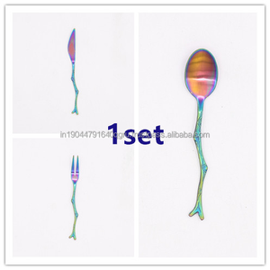 ชุดช้อนส้อม 3 ชิ้นออกแบบสาขาต้นไม้หรูหราสําหรับงานแต่งงานบ้านร้านอาหารห้องครัว - Product Image 6