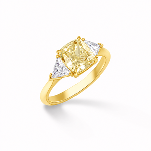 Bague de fiançailles élégante pour femme, sertie d'un diamant de laboratoire taille coussin, bijoux fins de mariage. - Product Image 2