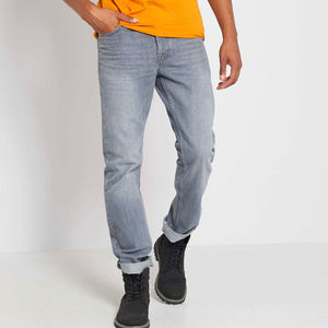 2026 High Raise Men's Winter Jeans 100% Organic Cotton Customized Color Logo Slim Straight-leg Plus Size Boys Fashion OEM - Product Image 2