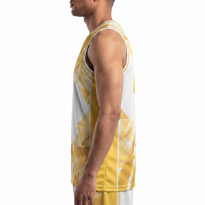 Maillot de basket pour homme avec col en V, maillot de basket sans manches respirant pour homme, maillot de basket pour homme en sublimation - Product Image 3