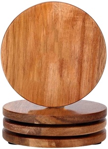 Posavasos de madera hecho a mano de alta calidad, almohadilla de estilo clásico sostenible para el hogar, restaurante, boda, fiesta, Halloween, Año Nuevo, cerveza, vino - Product Image 2