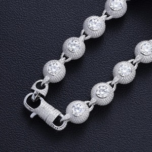 IGI Certified RATAN JEWELS 925 Silver Round Ball Diamond <b>Chain</b> <b>Iced</b> <b>Out</b> VVS Moissanite Diamond Hip Hop Luxury <b>Chain</b> for Unisex - Product Image 4