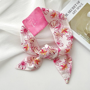 Pañuelo de satén de seda para mujer, banda para el pelo, pañuelo para el cuello, cinta para asa de bolso, accesorios para el cabello - Product Image 3