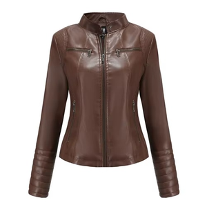 Nouvelle veste polaire/softshell slim pour femme 2026, col montant, fermeture éclair, coutures, manteau monochromatique respirant en coton pour l'hiver - Product Image 4