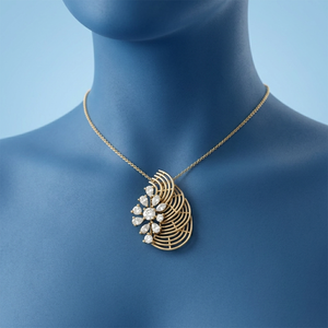 Luxury 18K Gold Natural Diamond Pendant <b>Necklace</b> for Women | GIA Certified Round Cut Sparkly Real Diamond Jewelry - Product Image 3