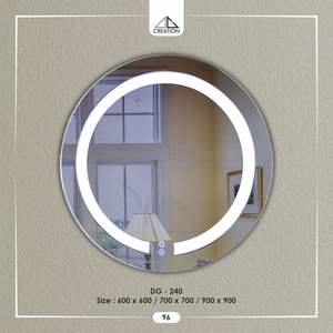 Espejo LED Doble de Pared con un Solo Toque y Atenuador, Diseño Artístico sin Marco, Antivaho y Ecológico - Product Image 1