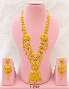 Golden Tassel Gold Plated <b>Choker</b> Necklace Set with Drop Earrings Bohemia Style Women's Alloy Zircon Jewelry Party A-53289 - Product Image 2