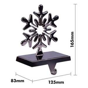 Metal Snowflake <b>Christmas</b> <b>Stocking</b> Holders Gold and Silver Decorative Hooks for Holiday Display - Product Image 5