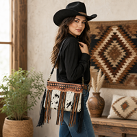 Sac à main bandoulière vintage en cuir de vachette pour femme avec franges |   Sac à main pour femmes de style occidental |   Qualité d'exportation de luxe Inde 2026