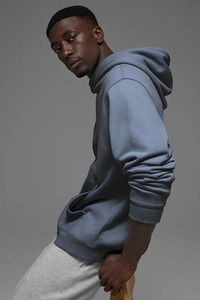 Sweat-shirt à capuche surdimensionné en coton biologique lourd pour homme avec logo personnalisé, vêtements écologiques pour l'hiver, fabriqué sur commande - Product Image 4