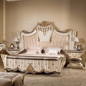 Ensemble de chambre à coucher King Size français sculpté à la main, tables de chevet de luxe sculptées, lit en bois d'acajou fait main, décoration d'intérieur antique et fabuleuse - Product Image 2