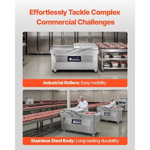 Machine de mise sous vide compacte 1200W pour aliments humides, viandes, marinades, avec une puissance d'étanchéité élevée - Product Image 6