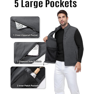 Chaleco Deportivo Personalizado para Hombre, de Forro Polar, Transpirable, 360g, con Cierre de Cremallera, Ropa de Trabajo, Chaqueta sin Mangas, OEM Pakistán - Product Image 5