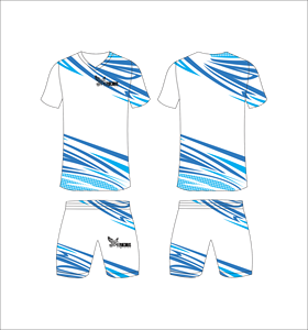 Conjunto de Uniforme de Fútbol Sublimado Personalizado, Azul Marino y Verde con Patrón de Pinceladas, Transpirable y de Secado Rápido, para Hombres y Niños - Product Image 3