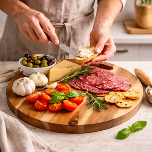 Grande planche à découper ronde en bambou de qualité supérieure, écologique, planche de boucher, planche de cuisine, OEM ODM - Product Image 1