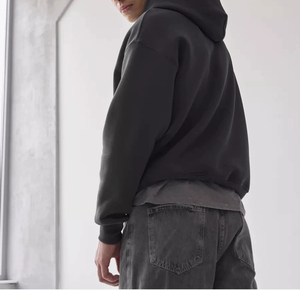 Men Casual Autumn High Quality <b>Thick</b> Knitted Plain Dyed Oversized Hoodies Custom Logo Eco-Friendly Cotton Heavyweight Unisex - Product Image 3