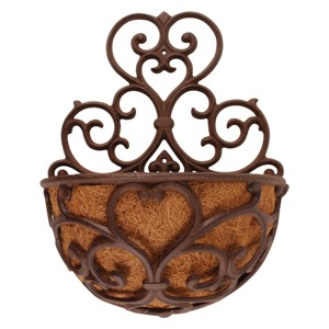 Pot à fleurs suspendu en métal rustique, jaune, avec revêtement en poudre, pour intérieur et extérieur - Product Image 2