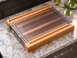Rustic Wooden Chopping Blocks Rectangle Shape With Handle Combination Package For Kitchen Use High Quality Cutting Blocks - Product Image 3
