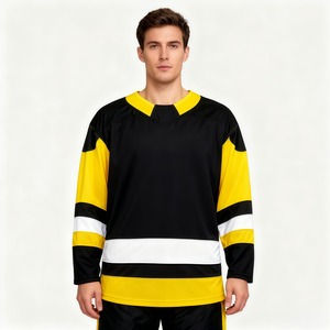 100% Polyester Ice Hockey Jersey Custom Hockey Team Uniform Anti-Bacterial Breathable Quick Dry Mandarin <b>Collar</b> <b>T</b>-Strap Unisex - Product Image 1