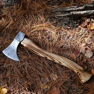Hache à manche en bois fait main, lame en acier forgé, hache de survie, outil de camping en plein air, hache de qualité industrielle, hache robuste - Product Image 1