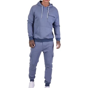 Ensemble de survêtement à capuche pour homme, manches longues, couleur unie, décontracté, coupe régulière, respirant, style sportif, idéal pour l'automne - Product Image 1