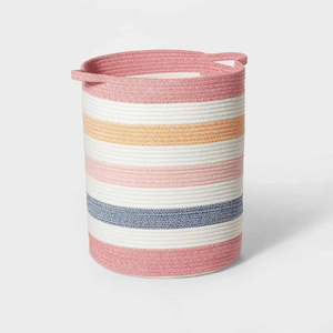 Decorative Cotton Rope Basket Handmade Home Organizer Sustainable Cotton Woven Basket Rustic OEM ODM Minimalist Fiber Storage Co - Product Image 3