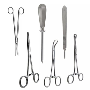 Kit d'instruments chirurgicaux mineurs en acier inoxydable : pinces, ciseaux, manche de scalpel, rétracteur et sonde – instruments à prix abordable - Product Image 2