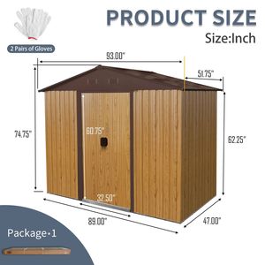Casetta da Giardino in Metallo 2,4m x 1,2m con Porta Scorrevole, Colore Caffè, per Cortile, Patio e Prato - Product Image 4