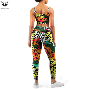 Leggings Deportivos de Cintura Alta con Estampado Abstracto de Safari, Cuello en U, Transpirables y Cómodos para Mujer, Conjuntos de Yoga - Product Image 2
