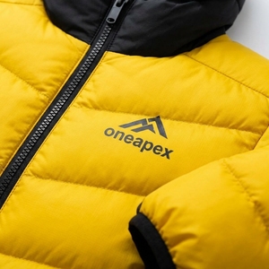 Men's <b>Yellow</b> Black Hooded <b>Puffer</b> <b>Jacket</b> Warm Quilted Winter Outdoor Coat Lightweight Waterproof <b>Jacket</b> One Apex - Product Image 3