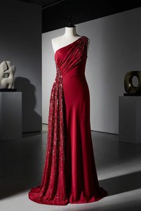 Factory <b>Custom</b> Sleeveless Sequined V-neck Mermaid Silhouette Sweep Train Luxury Evening Gown Formal Banquet Party <b>Dress</b> - Product Image 2