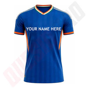 Maillot de cricket bleu pour supporters, vêtements de sport 100 % polyester, coutures de qualité, résistant à la décoloration, maillot de cricket entièrement personnalisable - Product Image 6