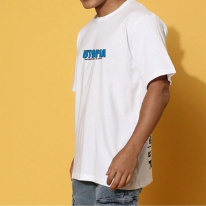 T-shirts en coton surdimensionnés pour hommes, personnalisables, OEM & ODM, vente en gros, impression personnalisée pas chère, impression sérigraphique. - Product Image 2