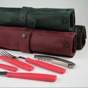 Sac à couteaux en cuir véritable classique de haute qualité, écologique, avec design portable, option de taille personnalisée LKR-0238 - Product Image 1