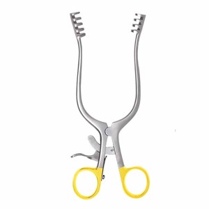 Rétracteur en acier inoxydable avec poignées jaunes, ensemble d'instruments chirurgicaux manuels, classe II, certifié CE, pour chirurgie générale - Product Image 2