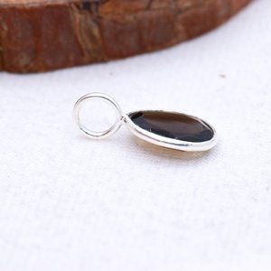 Wholesale 925 <b>Solid</b> Sterling <b>Silver</b> Natural Pear Smoky Quartz Faceted Bezel Set Solitaire Pendant Fine Jewelry Memoria Jewels - Product Image 3
