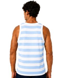 Light Blue <b>White</b> Striped <b>Men</b> Cotton Tank Top Sleeveless <b>Vest</b> Casual Summer Gym Fitness Shirt Breathable Loose Fit Streetwear - Product Image 2