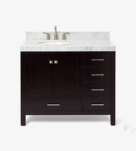 Venta al por mayor: Mueble de baño Abigail de 42 pulgadas con lavabo a la izquierda, solo mueble, 6 opciones de acabado, venta al por mayor, fábrica de Vietnam - Product Image 1