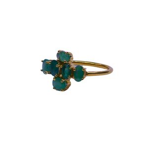 Wedding Wear 925 Sterling <b>Silver</b> Gold Plated Jewelry <b>Emerald</b> Gemstone Women Wear Classic <b>Ring</b> - Product Image 5