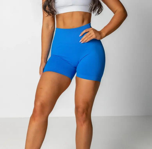 Shorts de yoga sans coutures pour femmes, taille haute, doux, extensibles, respirants, pour fitness, gym, course à pied, anti-transpiration, tenue active d'été - Product Image 1