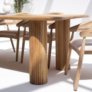 Mesa de Comedor Vandana Zentrix Lunaris de Madera de Mango con Diseño Contemporáneo Hecho a Mano - Product Image 4