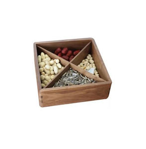 Boîte de rangement et de service pour fruits secs en bois de hêtre de qualité supérieure, forme carrée, avec couvercle en acrylique - Product Image 5