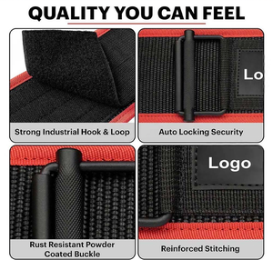 Cinturón de Soporte Lumbar Ajustable de Neopreno Transpirable Rhino Fitness para Levantamiento de Pesas, Negro y Rojo, para Adultos, Entrenamiento en Gimnasio - Product Image 6