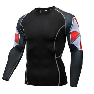 Hauts de gymnastique MMA à manches longues pour hommes personnalisés chemise de compression avec protection contre les éruptions cutanées - Product Image 3