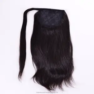 Hair Ponytail Unprocessed Top Grade Wholesale Indian Original Temple Hair Ponytail 32 Inches Lace Closure 100% Drop shipping