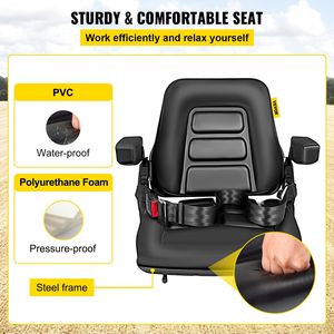 Cuscino Universale Regolabile per Sedile di Escavatori e Trattori, con Cintura di Sicurezza Retrattile e Bracciolo Pieghevole per Vari Veicoli - Product Image 3